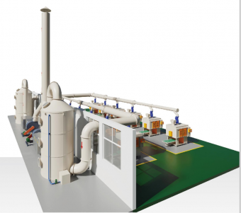 Waste gas treatment equipment